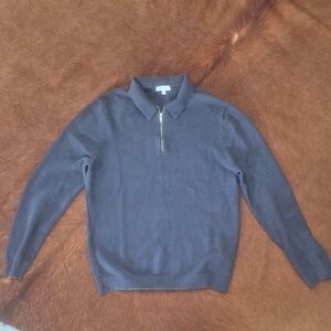 Reiss Charcoal Zip-Up Sweater for Men. Size M